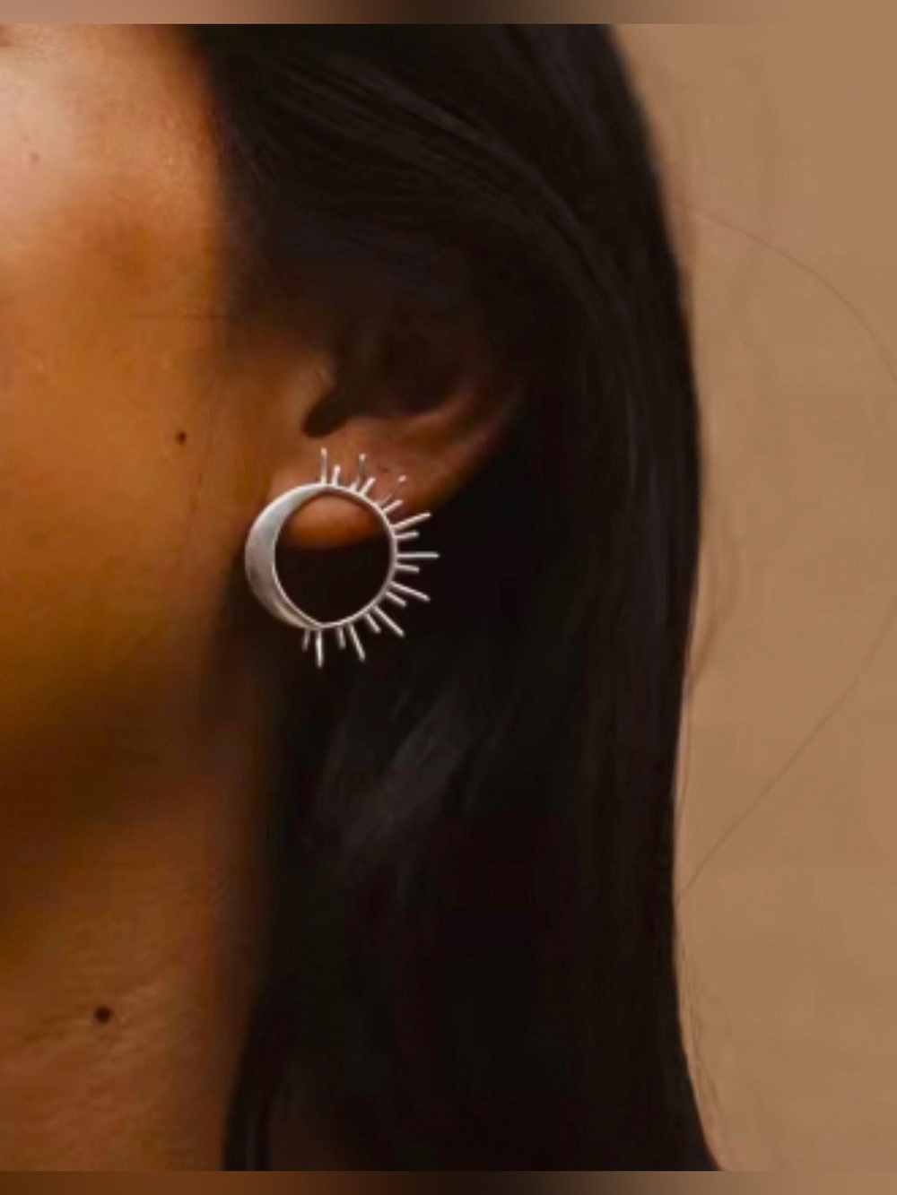 Gold Sunburst Hoop Earrings - Women Jewelry